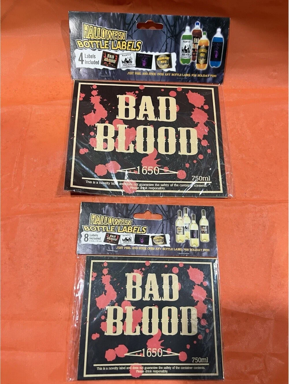 Halloween Potion Bottle Label Stickers Set 12 Pieces Big 2 Liters Bottles